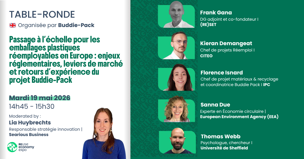 Passage à l’échelle pour les emballages plastiques réemployables en Europe&nbsp;: enjeux réglementaires, leviers de marché et retours d’expérience du projet Buddie-Pack.
