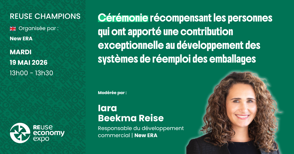 Reuse Champions&nbsp;: Cérémonie récompensant les personnes qui ont apporté une contribution exceptionnelle au développement des systèmes de réemploi des emballages