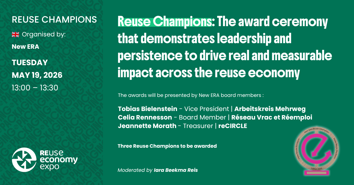 Reuse Champions: The award ceremony that demonstrates leadership and persistence to drive real and measurable impact across the reuse economy