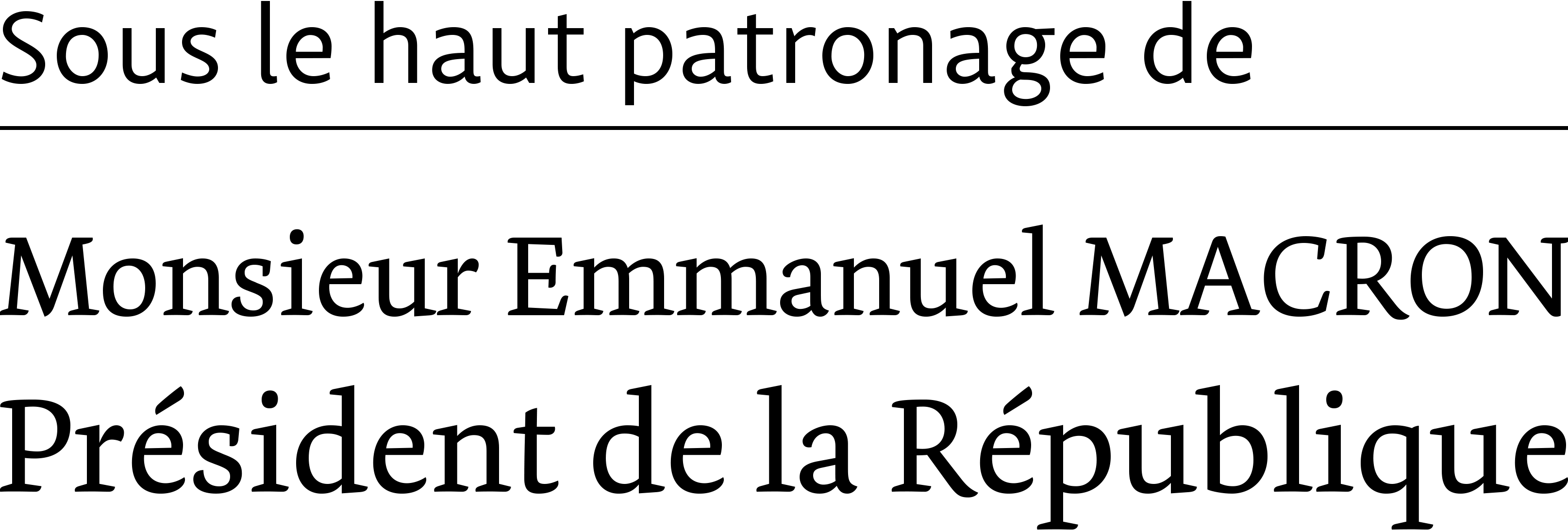 Sous le haut-patronnage de Monsieur Emmanuel Macron, Président de la République